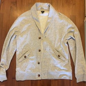 Gray Cotton Sweater Cardigan